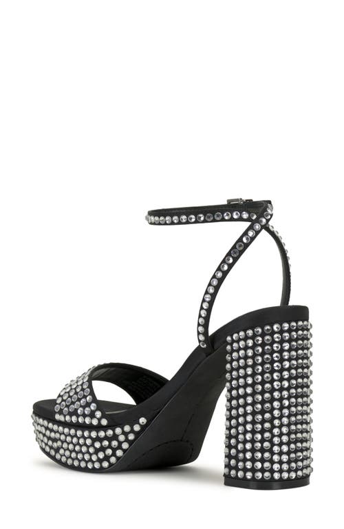 Vince Camuto Pendrys Rhinestone Block Heel Sandal In Black