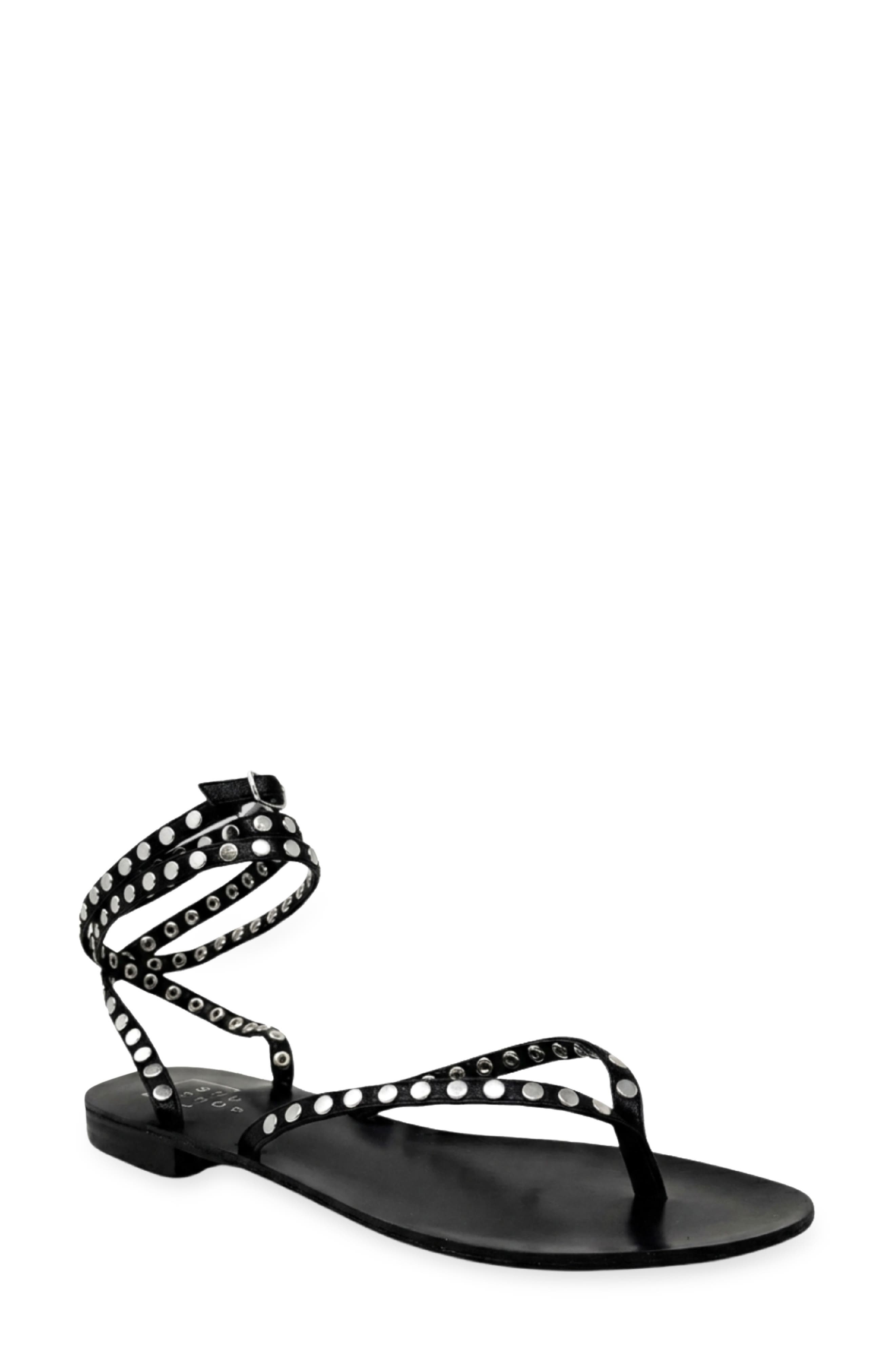 SHUSHOP Bibi Ankle Strap Sandal, Main, color, Black