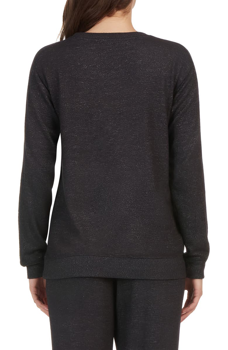 matty m. Crewneck Sweatshirt & Pants Set, Alternate, color, Heather Black
