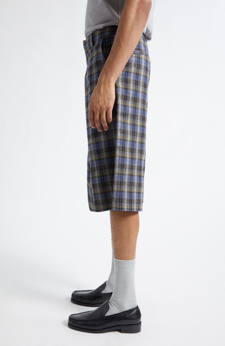 ERL Gender Inclusive Check Cotton Blend Shorts, Alternate, color, Grey Check