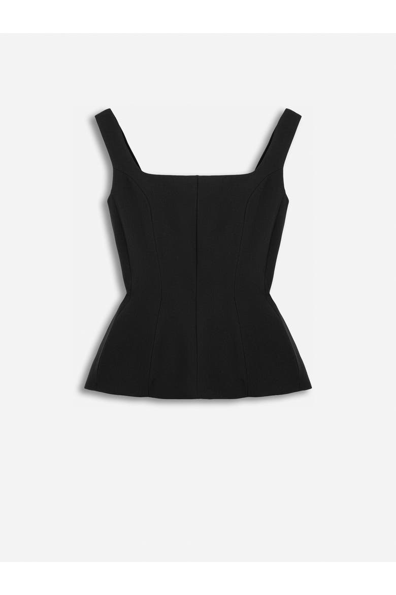 Boned Square Neck Peplum Bustier Top, Main, color, Black