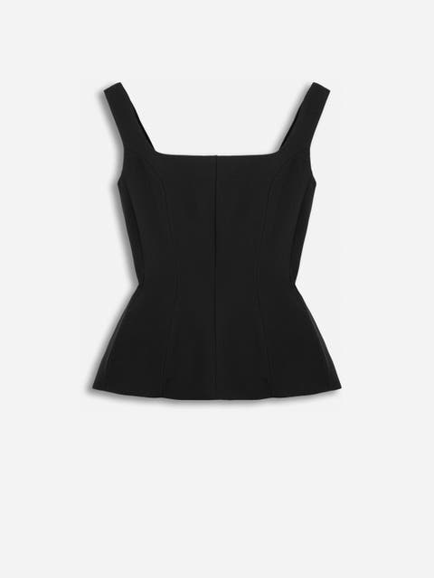 Boned Square Neck Peplum Bustier Top