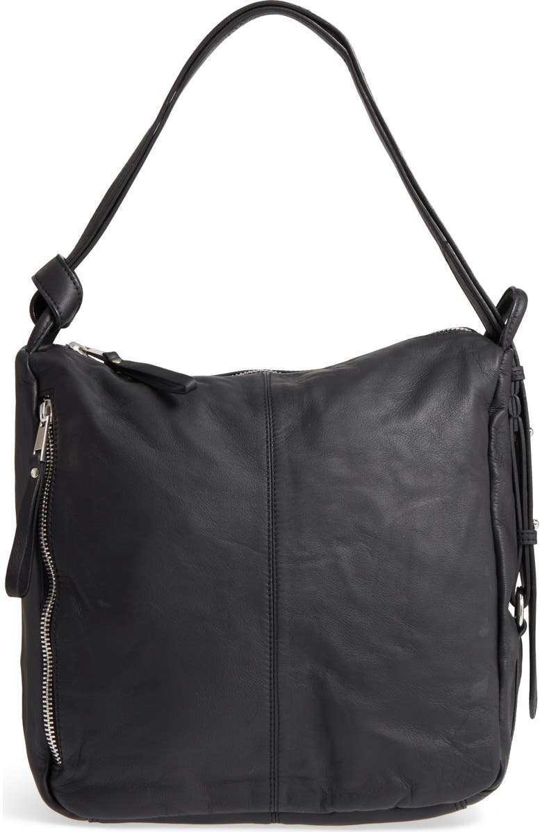 Topshop Premium Leather Sling Shoulder Bag, Main, color,