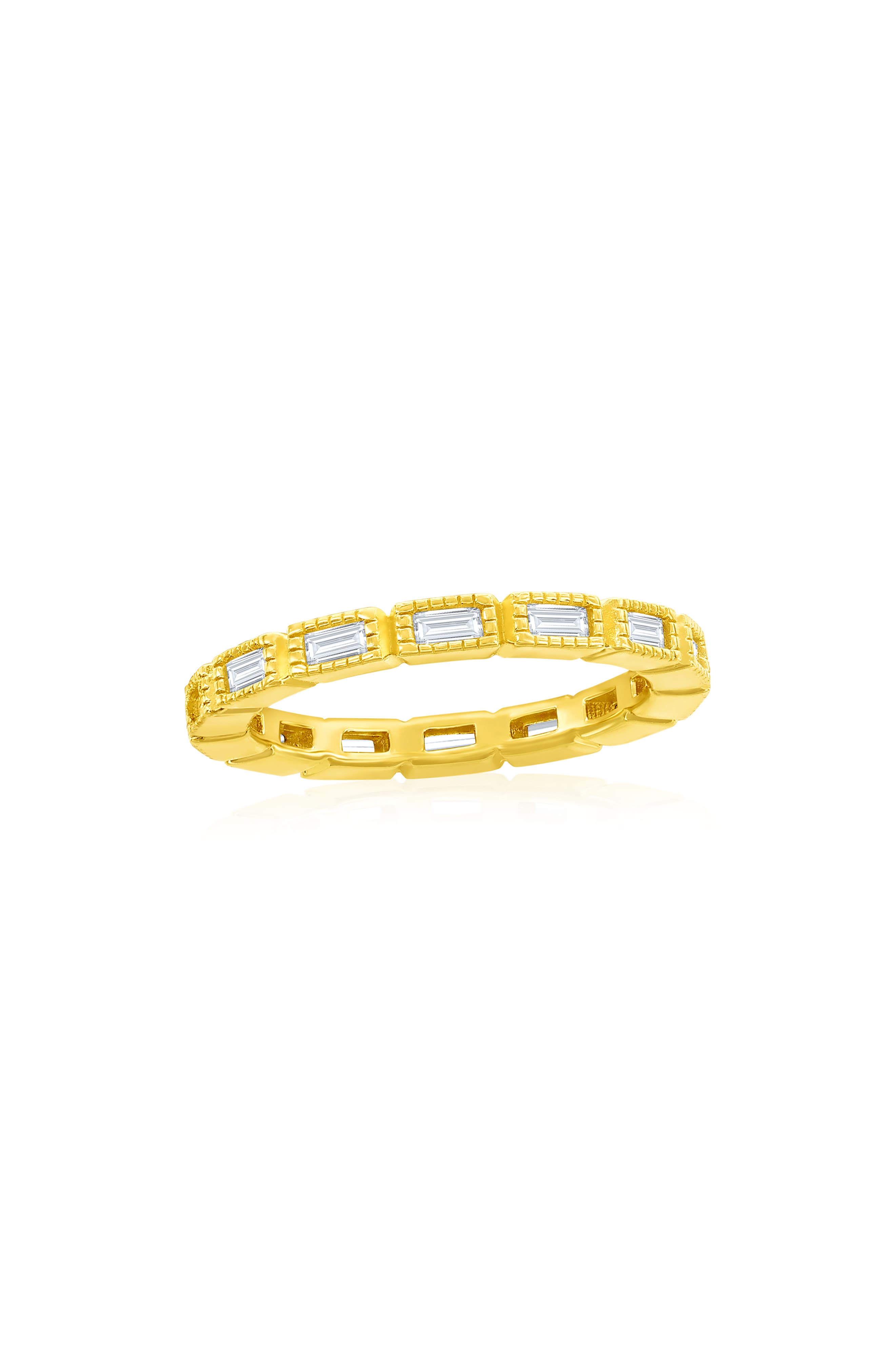 Rectangle Cubic Zirconia Band Ring