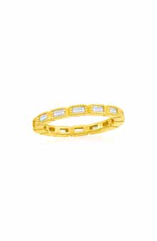 Rectangle Cubic Zirconia Band Ring