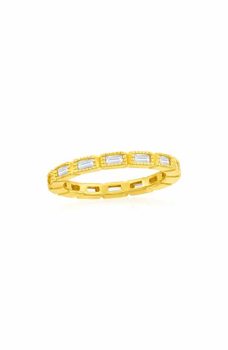Rectangle Cubic Zirconia Band Ring