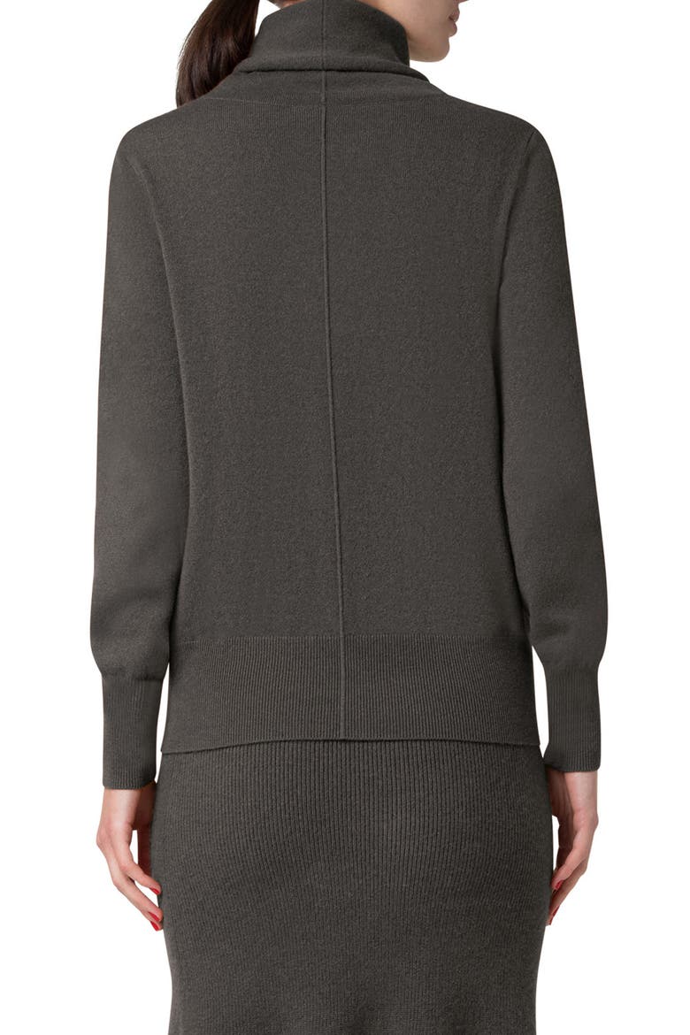 Cowl Turtleneck Cashmere Sweater, Alternate, color, 059 KALE GREEN