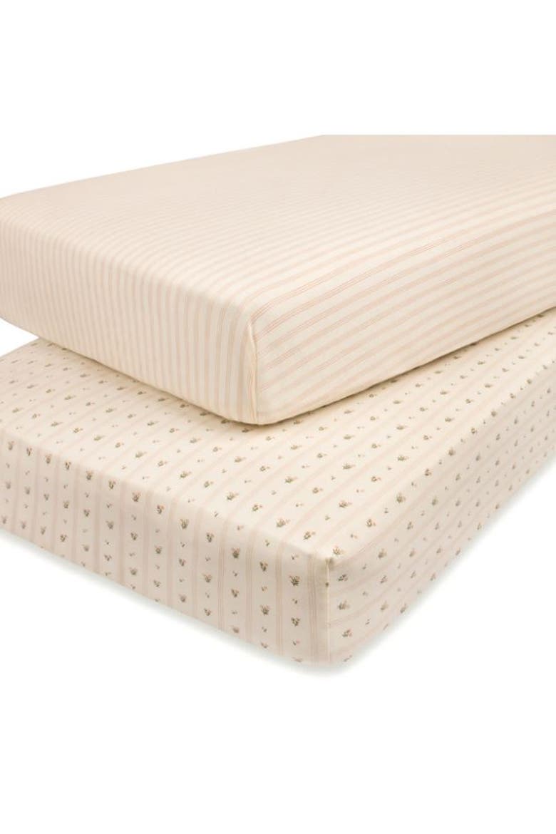 Baby Fitted Crib Sheet Set 2 Pack, Alternate, color, Linear Floral