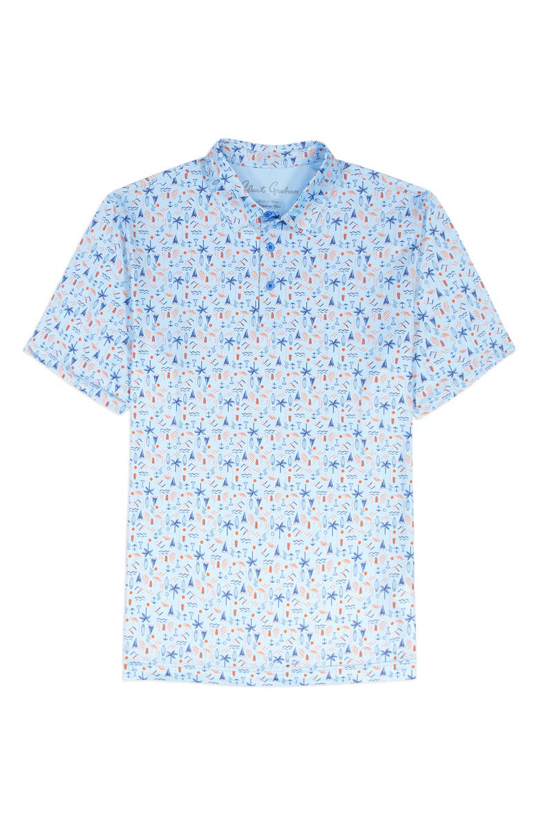 Robert Graham Coastal Vibes Knit Polo, Alternate, color, Light Blue