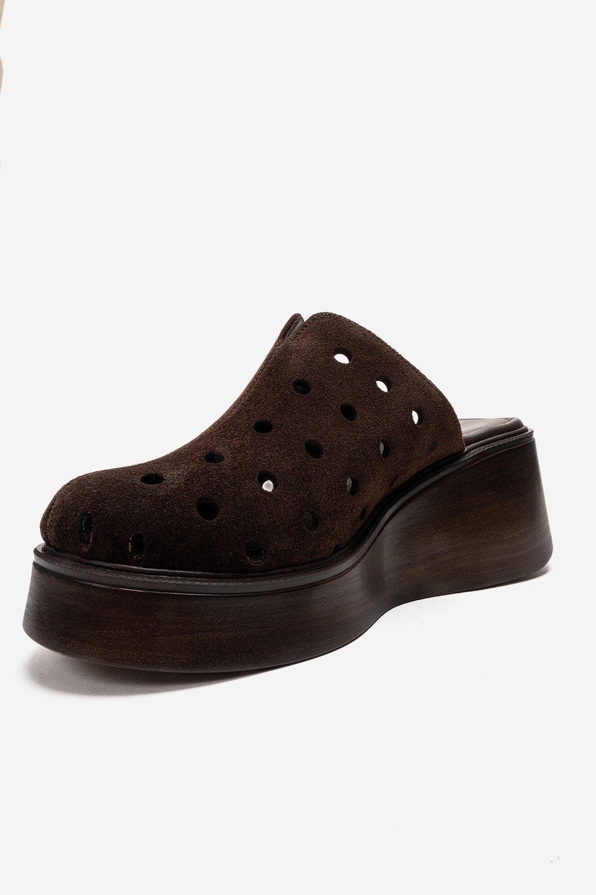 Nives Leather Wedge Sandal, Alternate, color, Brown Suede