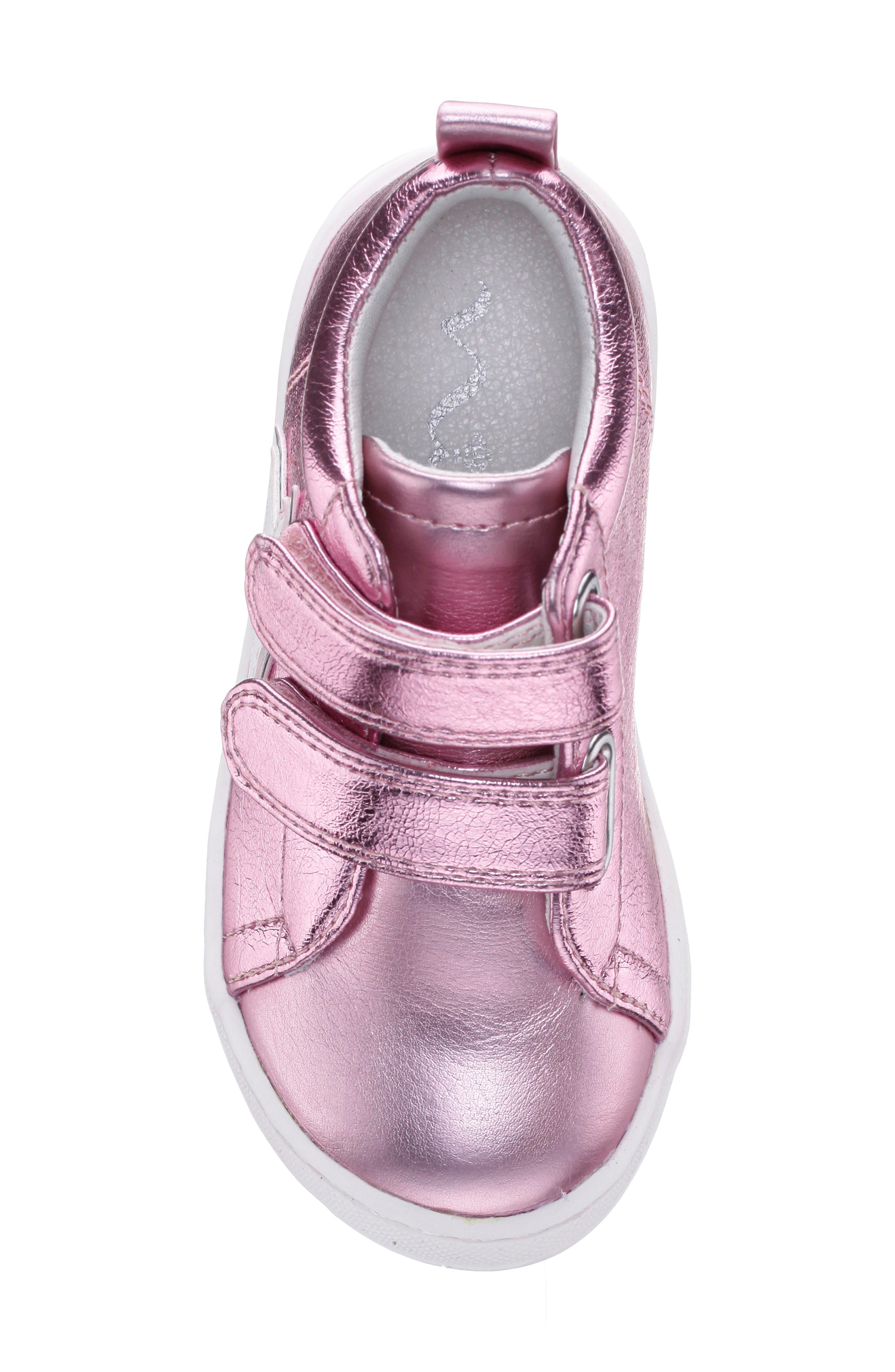 Kids' Glitter High Top Sneaker, Alternate, color, LIGHT PINK METALLIC