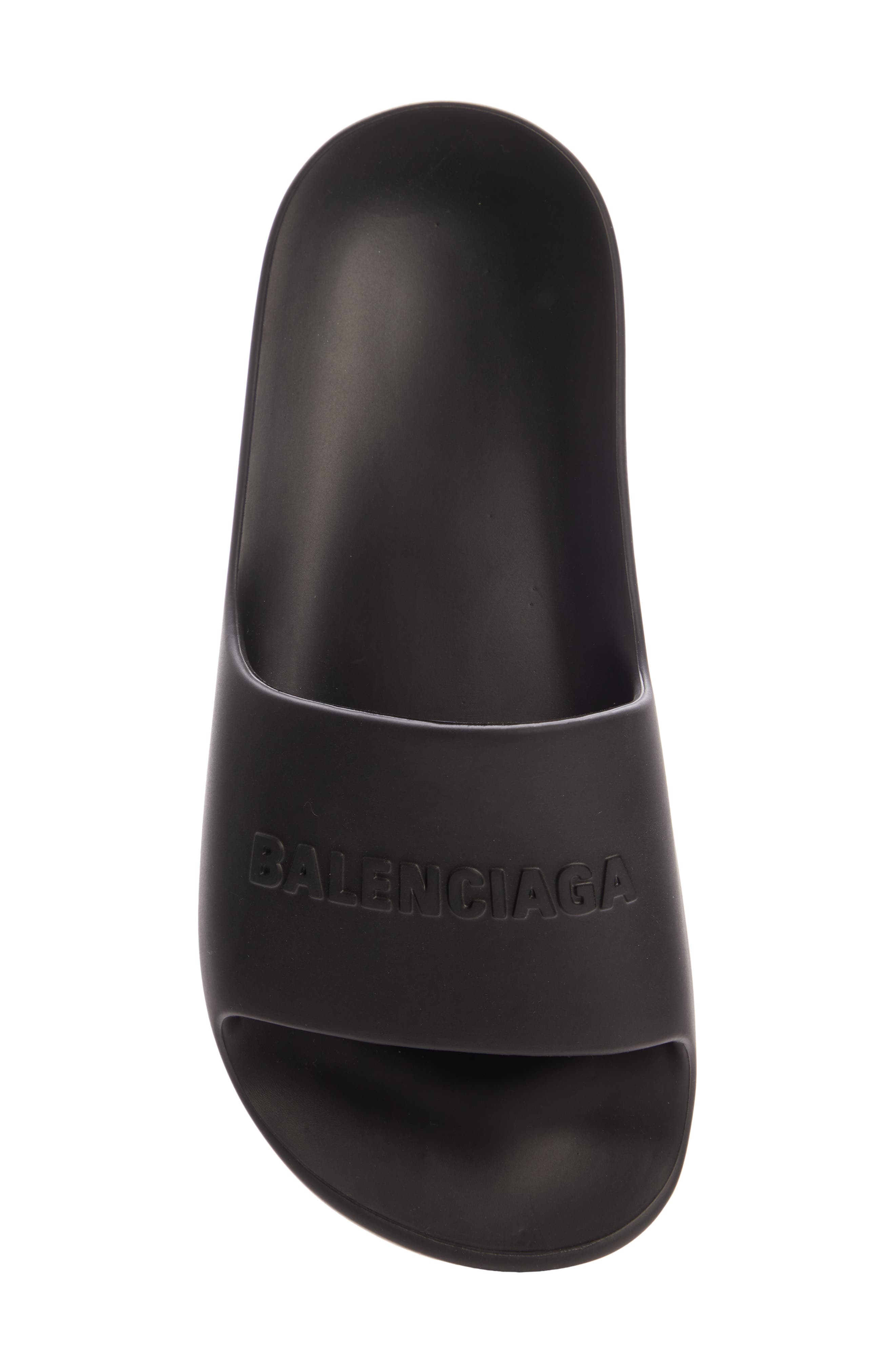 Balenciaga Logo Platform Slide Sandal, Alternate, color, 