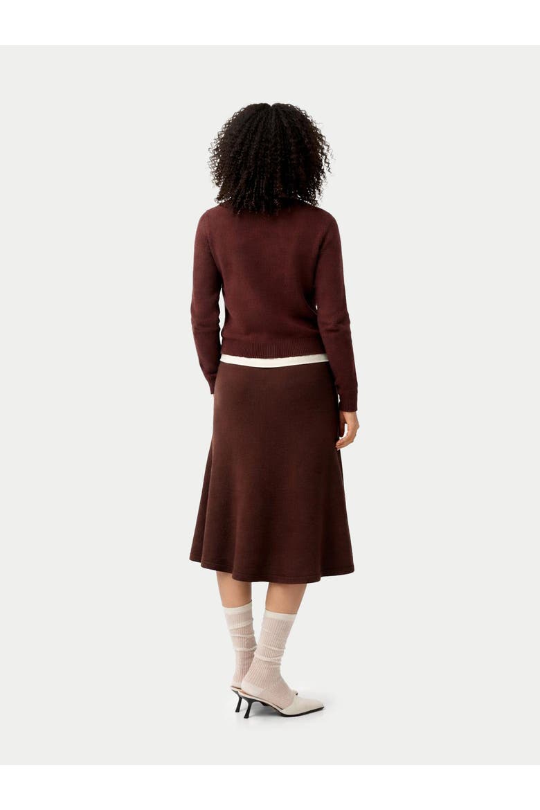 Cropped Crewneck Cashmere Sweater, Alternate, color, cocoa