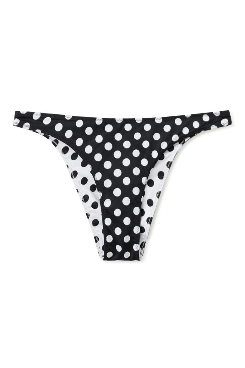 Reversible Polka Dot Cheeky Bikini Bottoms, Main, color, BLACK