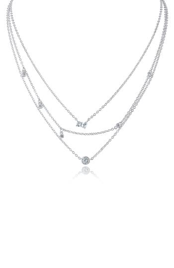 Kenneth Jay Lane Cubic Zirconia Charm Layered Necklace