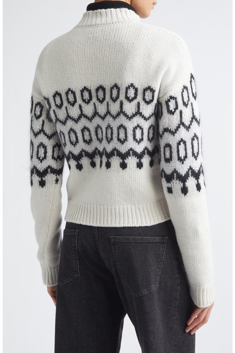 Mock Neck Wool Blend Sweater, Alternate, color, 22-75 BLK LT PRL GRY