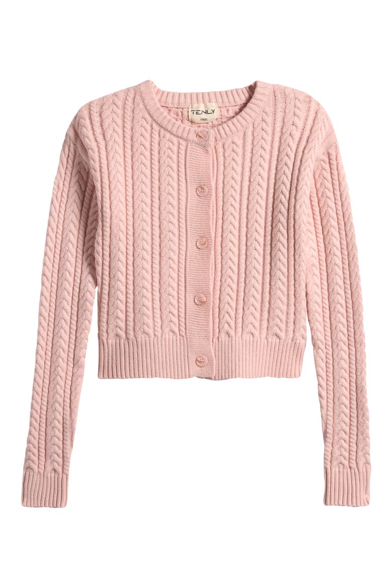 Kids' Cable Knit Cardigan, Main, color, PRETTY IN PINK