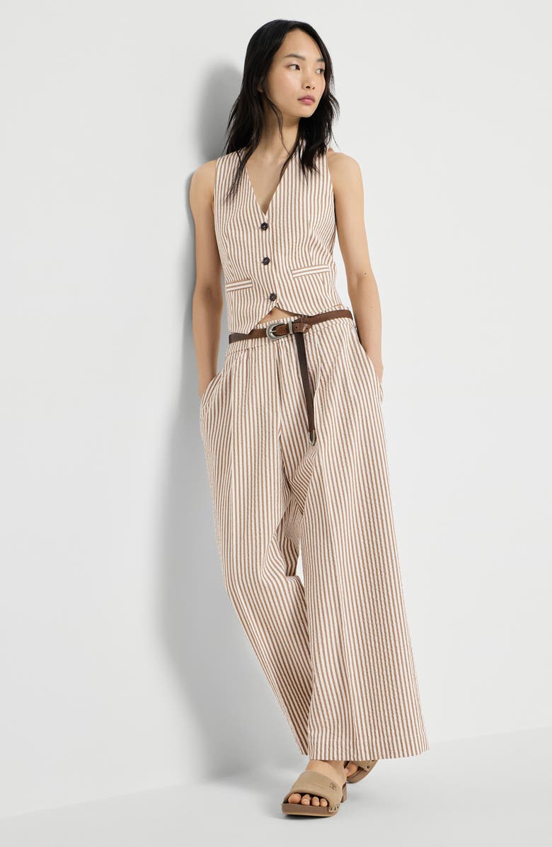 Brunello Cucinelli Baggy track trousers, Alternate, color, Beige
