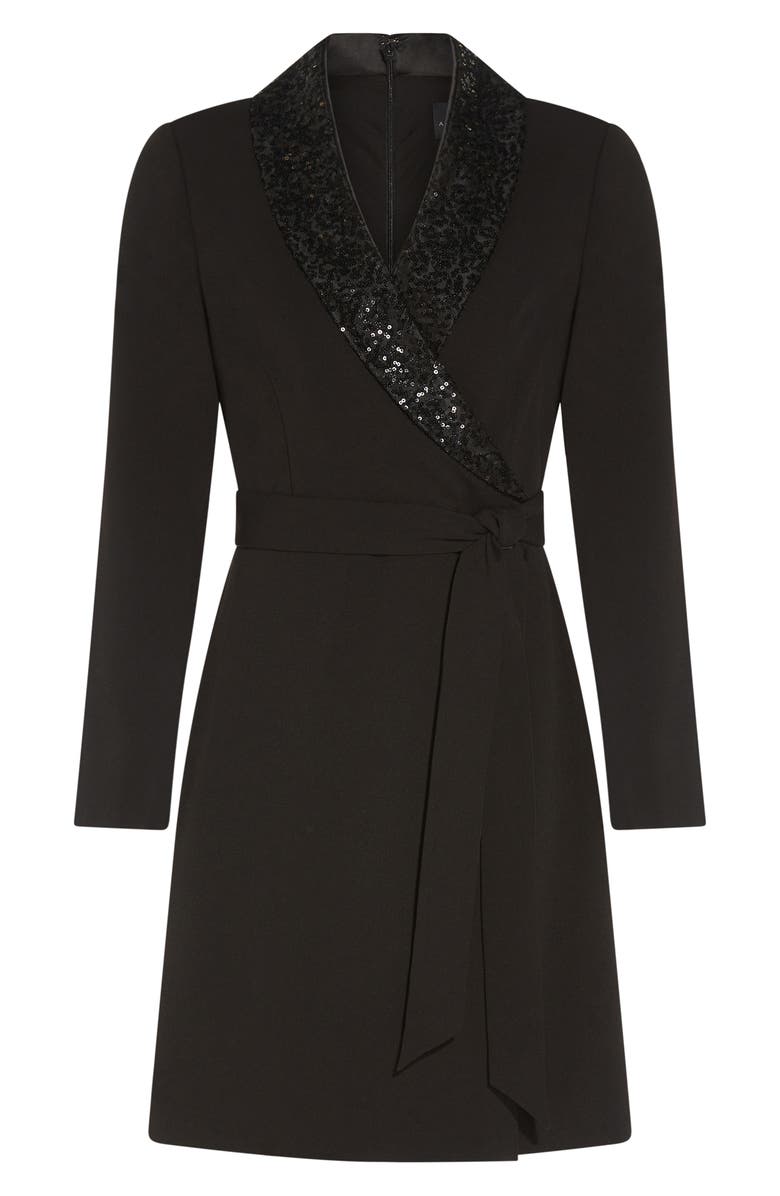 Adrianna Papell Long Sleeve Crepe Tuxedo Dress, Alternate, color,