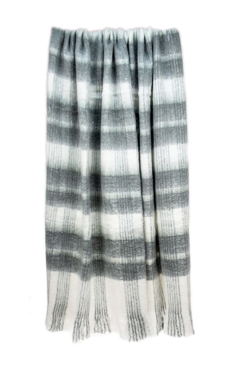 PARKLAND COLLECTION Stella Transitional White 52" x 67" Woven Handloom Throw Blanket, Alternate, color, White