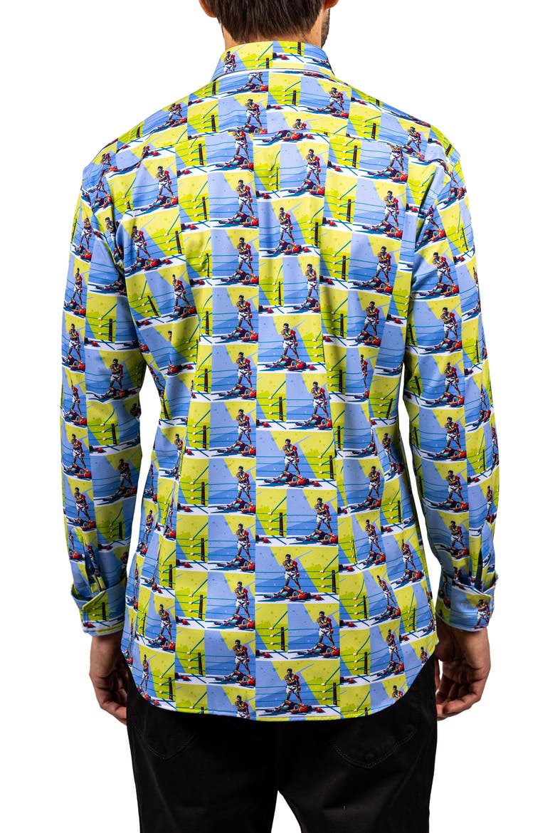 Fibonacci Stretch Ascension 3312 Contemporary Fit Button-Up Shirt, Alternate, color, BLUE MULTI