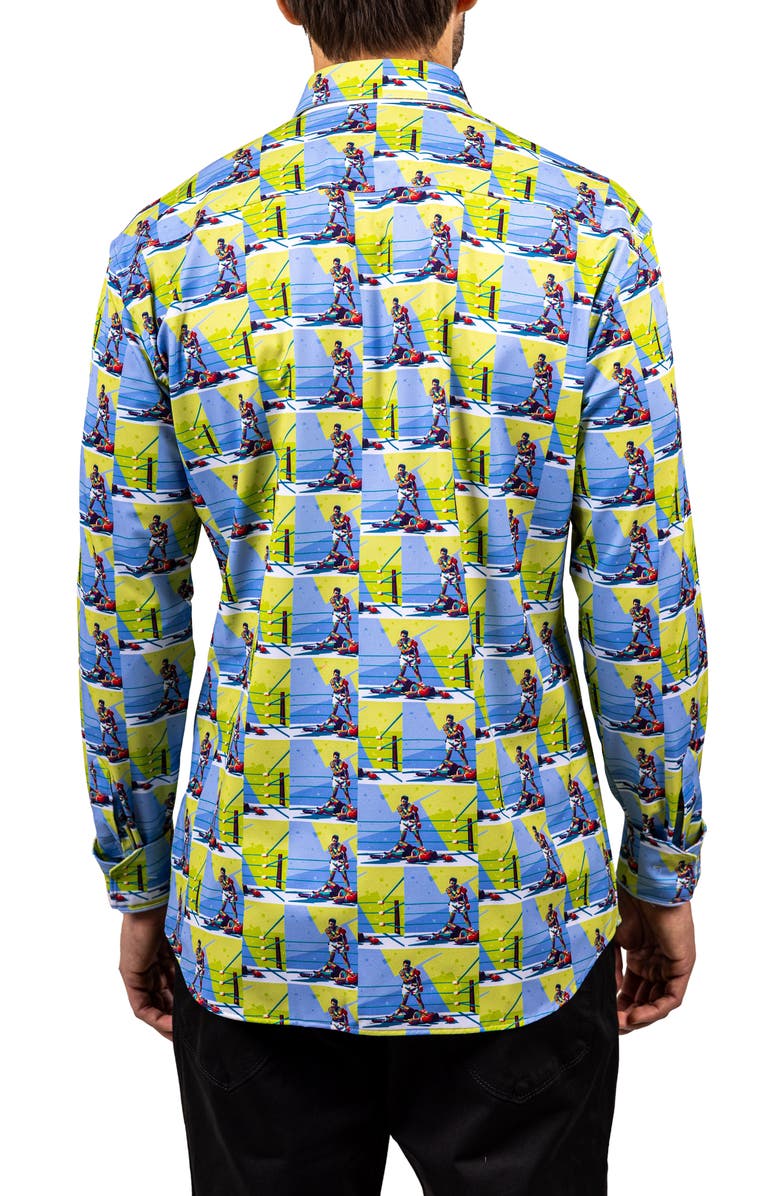 Maceoo Fibonacci Stretch Ascension 3312 Contemporary Fit Button-Up Shirt, Alternate, color, Blue Multi