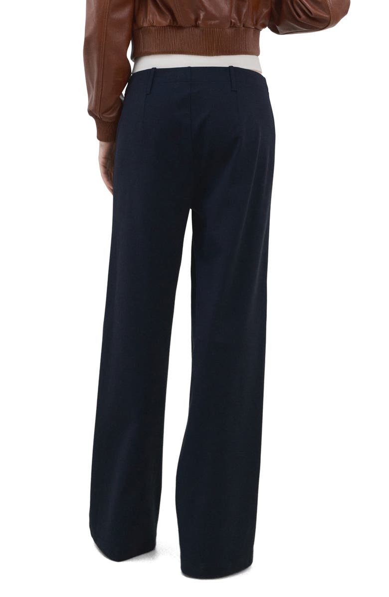 MANGO Straight Leg Pants, Alternate, color, Navy