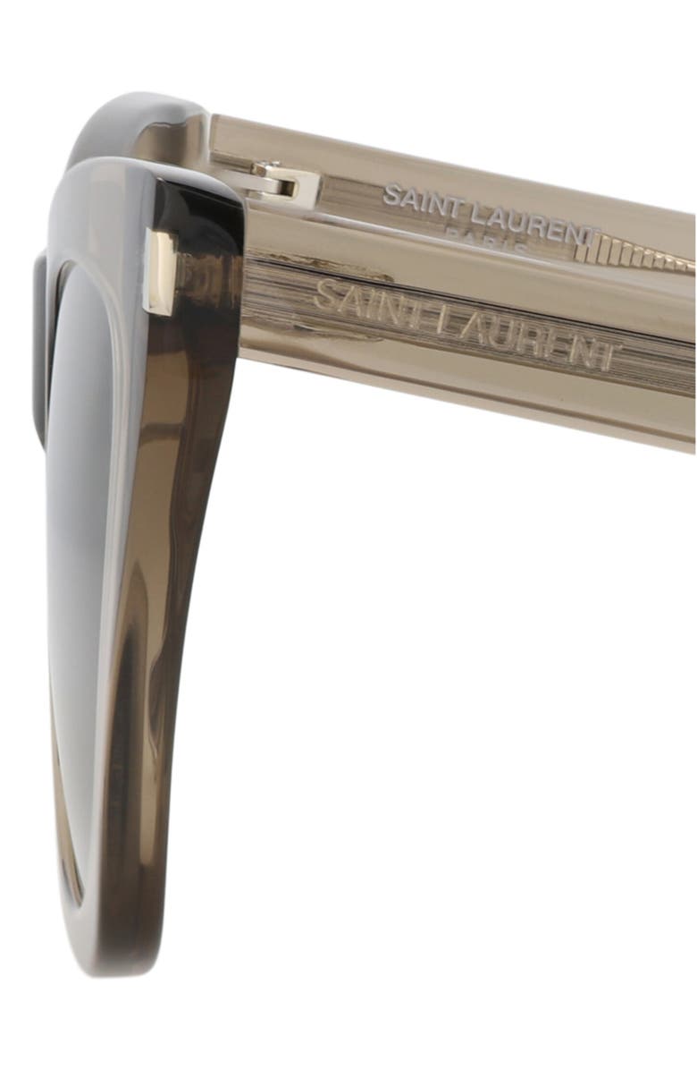 Saint Laurent 55mm Cat Eye Sunglasses, Alternate, color, Beige Beige Silver