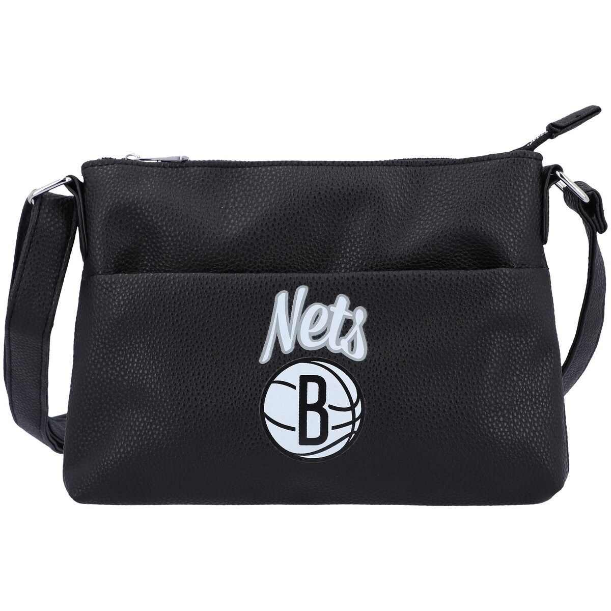 FOCO Women's FOCO Brooklyn Nets Logo Script Crossbody Handbag, Main, color, Black