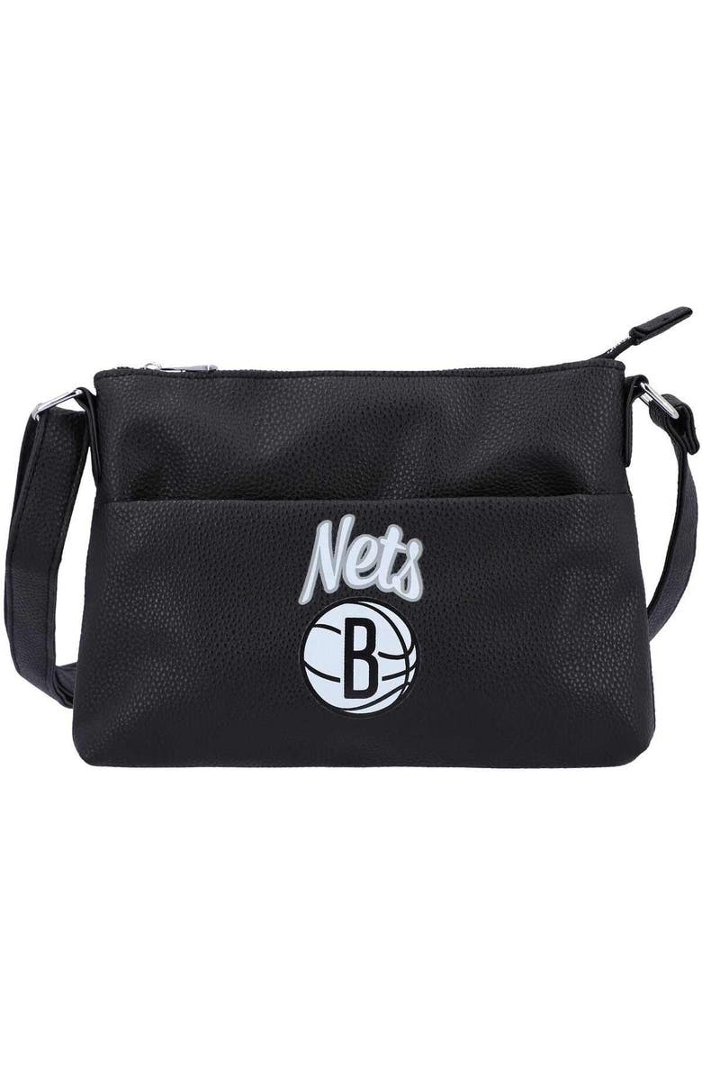 FOCO Women's FOCO Brooklyn Nets Logo Script Crossbody Handbag, Main, color, Black