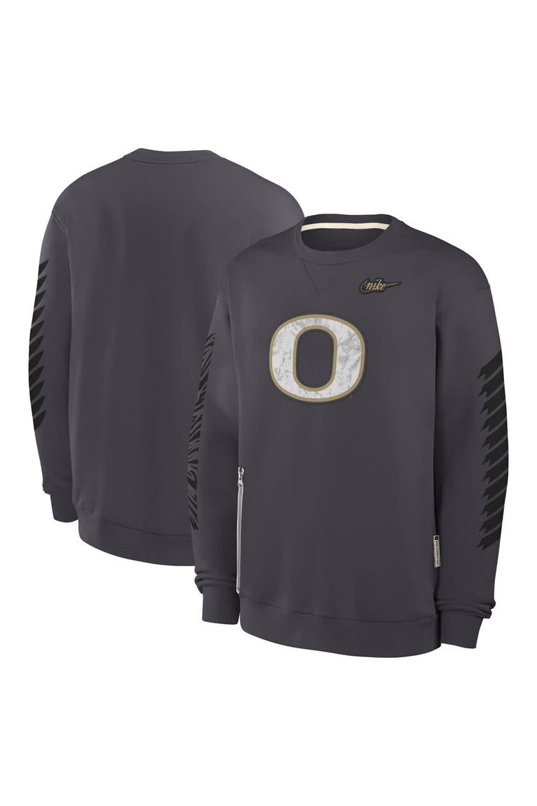 Men's Nike Anthracite Oregon Ducks Shoe Duck Fleece Sweatshirt, Main, color, Anthracite