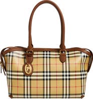 Burberry Small Check Coated Canvas Zip Tote
