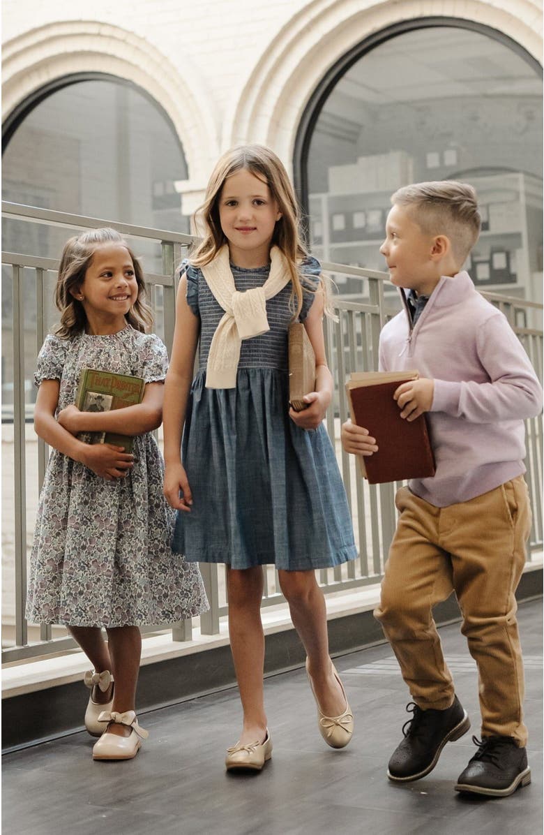 Hope & Henry Boys' Organic Fine Gauge Half Zip Sweater, Kids, Alternate, color, Lavender Marl