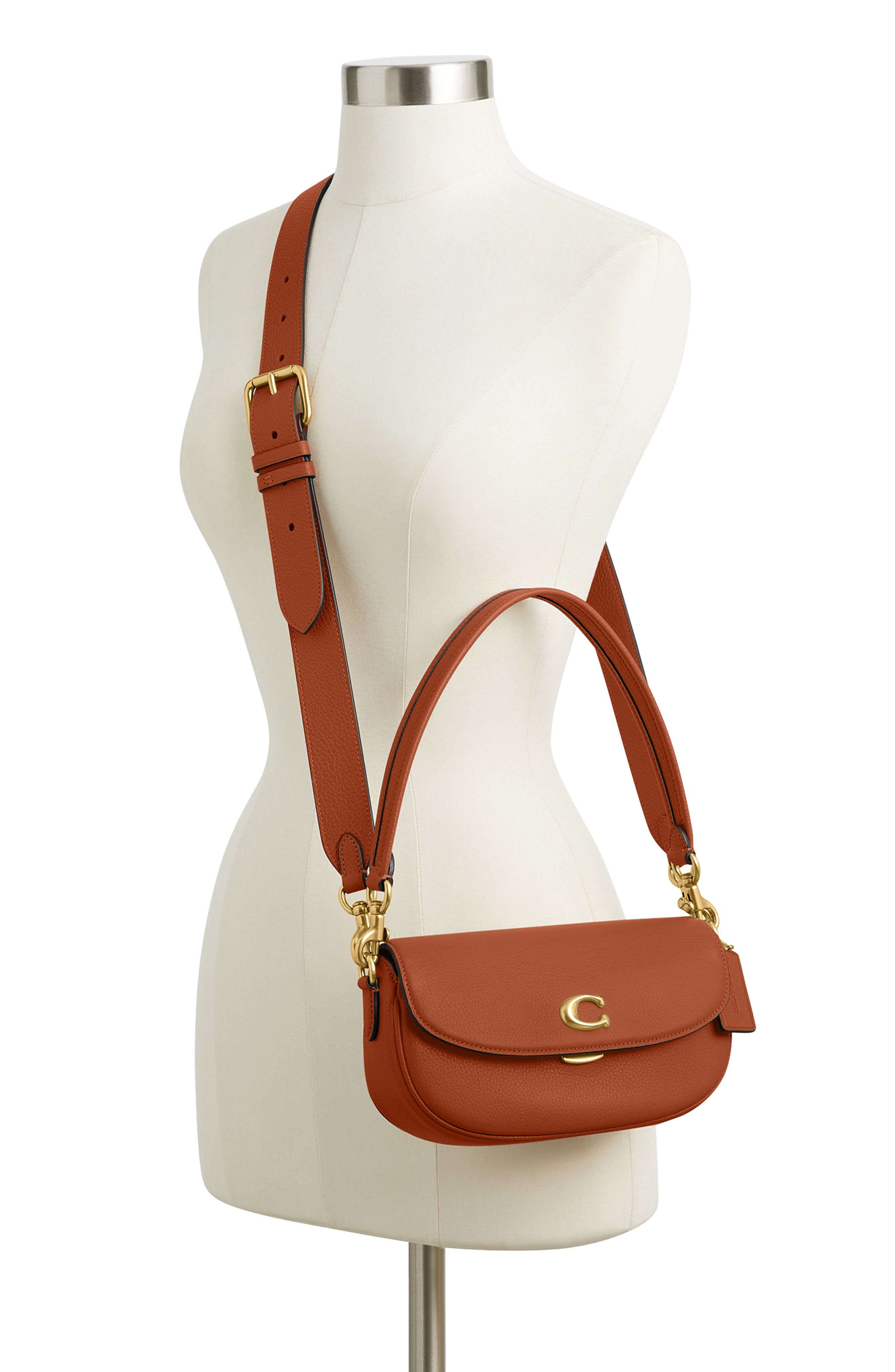 Pebbled Crossbody Bag (Nordstrom Exclusive), Alternate, color, AMBER BROWN