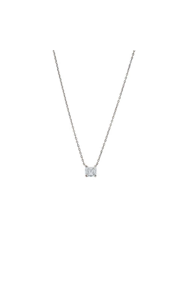 BY ADINA EDEN Cushion Solitaire CZ Necklace, Main, color, Silver
