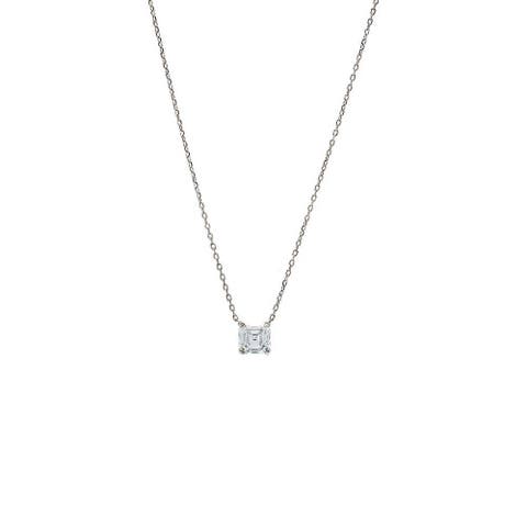 Cushion Solitaire CZ Necklace