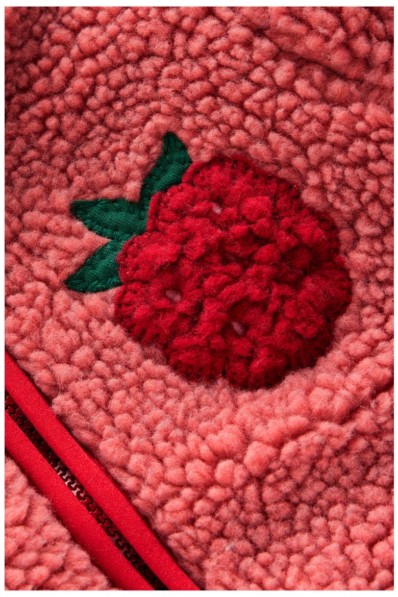 Kids' Cosy Borg Jacket, Alternate, color, ROSE BLACKBERRY APPLIQUE