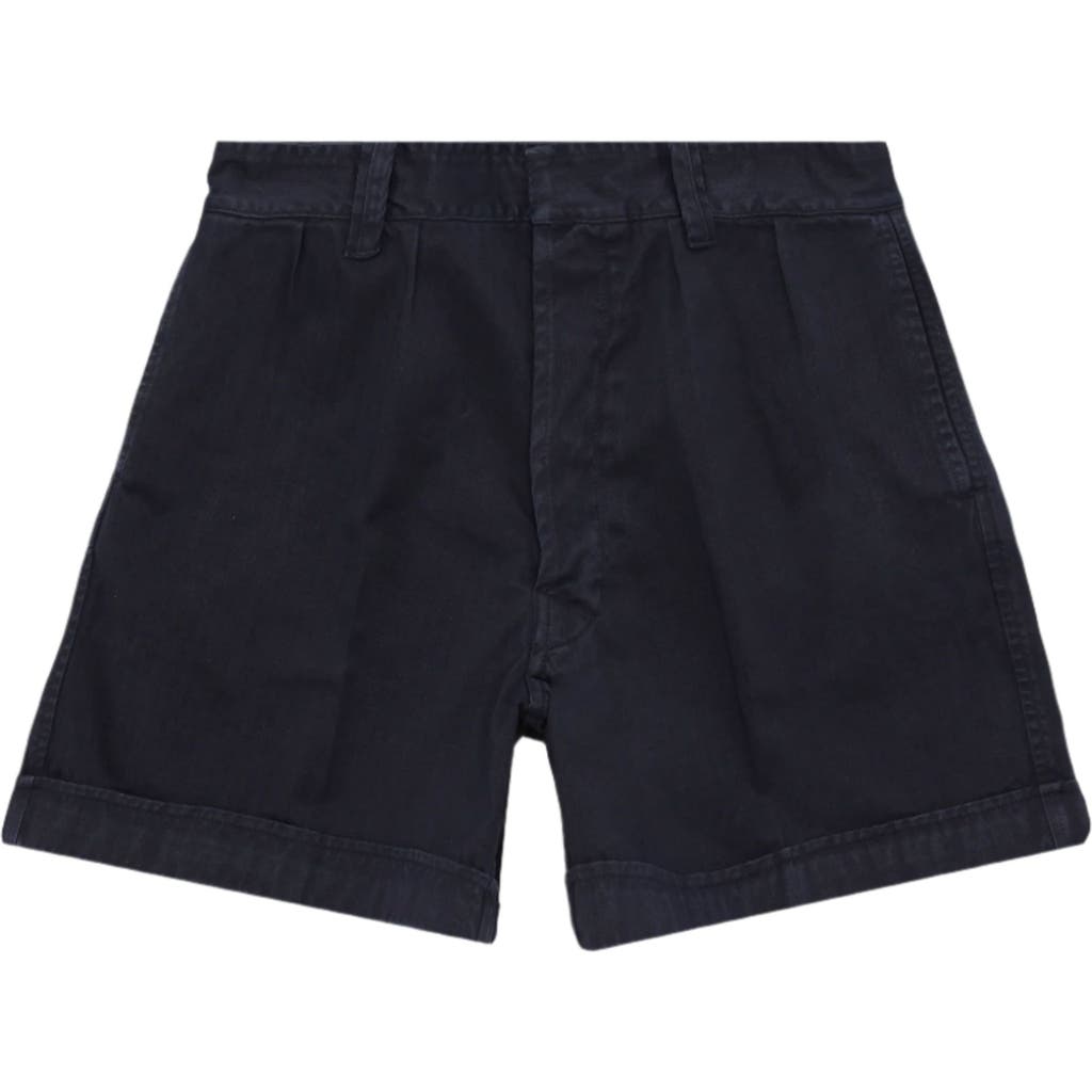 Fortela Bedford Herringbone Cotton Bermuda In Blue