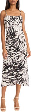 Donna Morgan Ruched Sleeveless Midi Dress