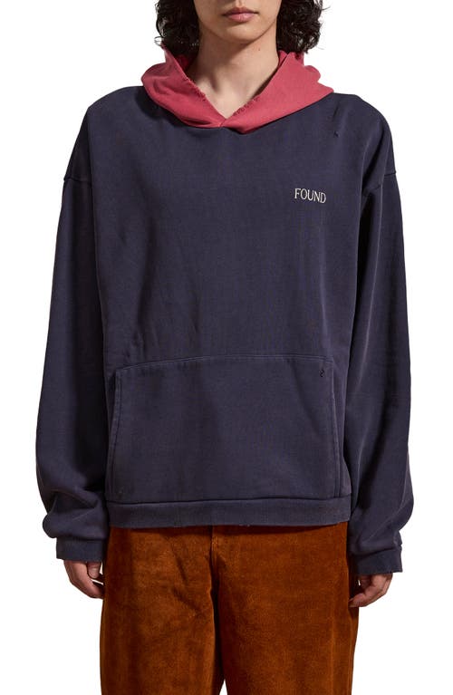 FOUND FOUND DISTRESSED LOGO PRINT COTTON HOODIE