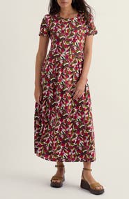 Seasalt Cornwall Veronica Floral Stretch Organic Cotton Midi Dress