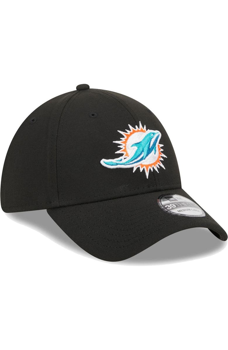 New Era Men's New Era Black Miami Dolphins Main 39THIRTY Flex Hat, Alternate, color, Black
