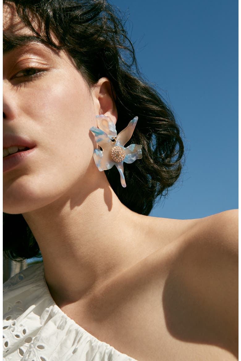 Crystal Clip-On Drop Earrings, Alternate, color, HONEY BLUSH