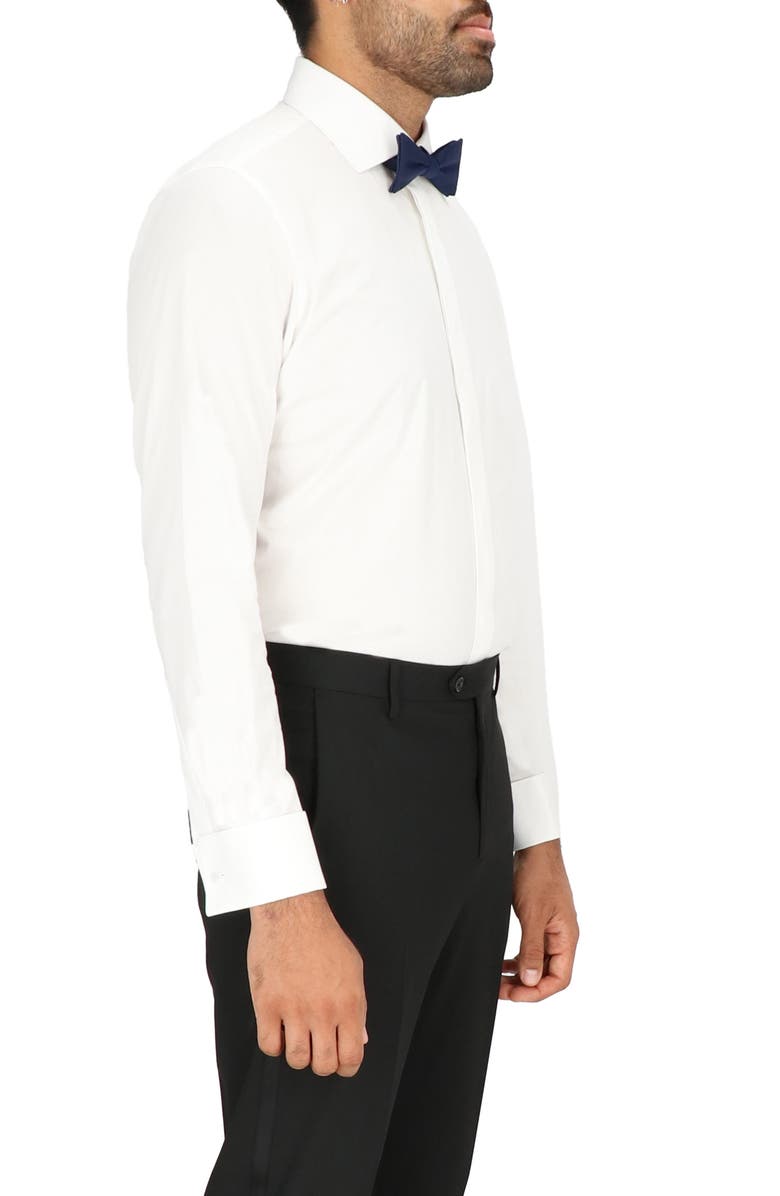 Scotch & Soda Modern Fit Tuxedo Shirt, Alternate, color, White