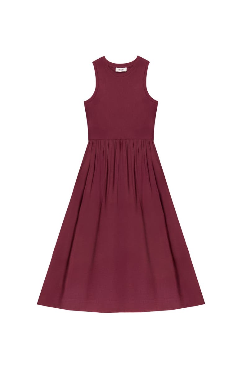 Ro&Zo Mixed Media Sleeveless Dress, Alternate, color, Plum