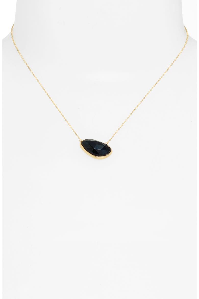 Stone Pendant Necklace, Alternate, color, ONYX