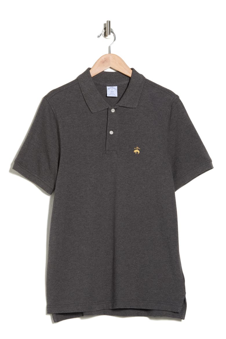 Solid Piqué Slim Fit Polo, Alternate, color, DK GREY