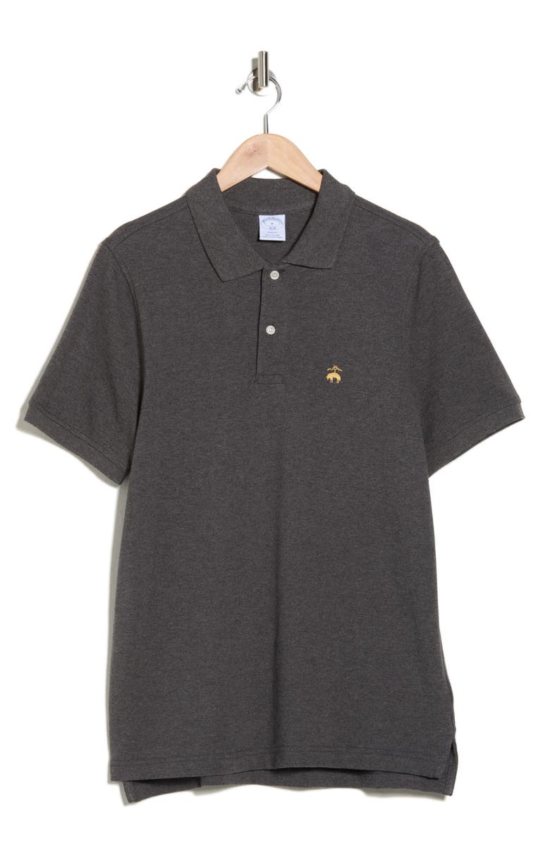 Brooks Brothers Solid Piqué Slim Fit Polo, Alternate, color, Dk Grey