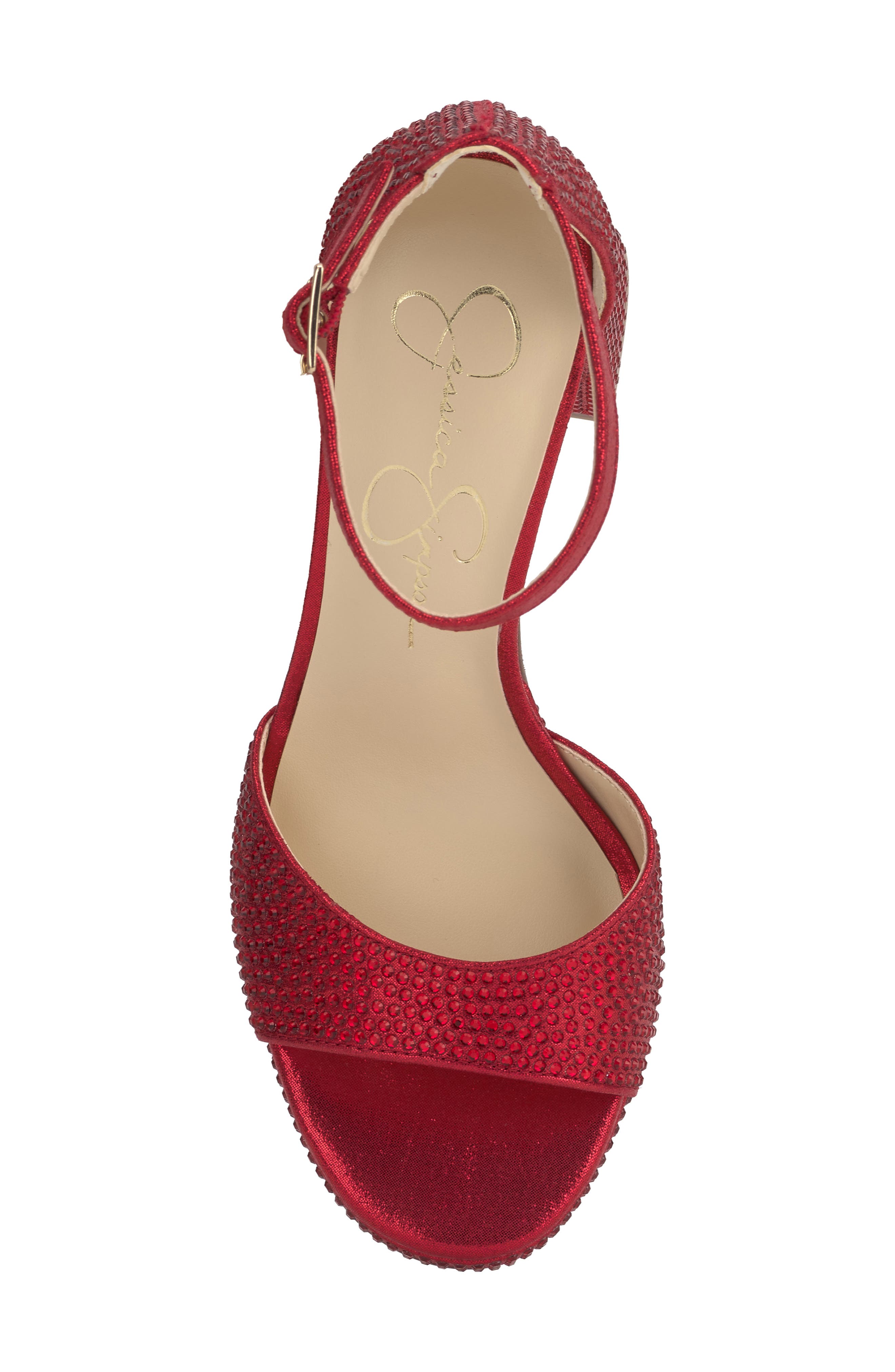 Jessica Simpson Kaliah Ankle Strap Platform Sandal, Alternate, color, Red Muse
