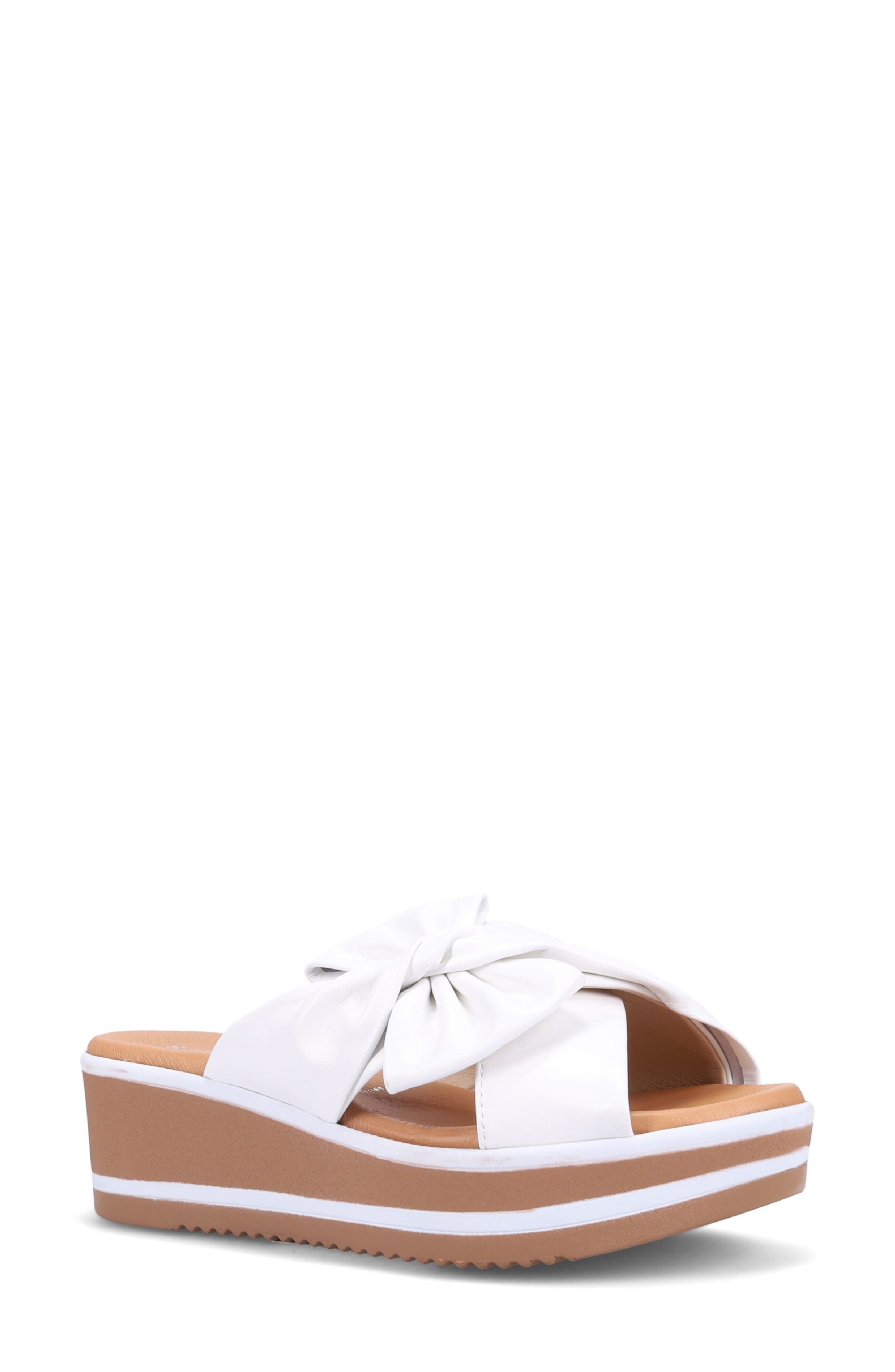 Ron White Paislee Platform Wedge Salide Sandal, Main, color, White